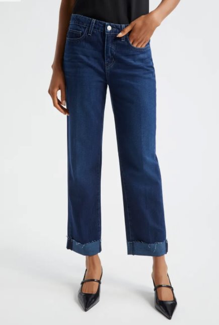 Maribel High Rise Straight Cuff Harlan Denim - Straight L'Agence 