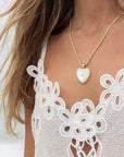 Malene Mother of Pearl Heart Bail Charm Necklaces Thatch 