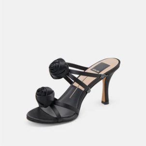 Linzy Onyx Satin Sandals - Heeled Sandals Dolce Vita 