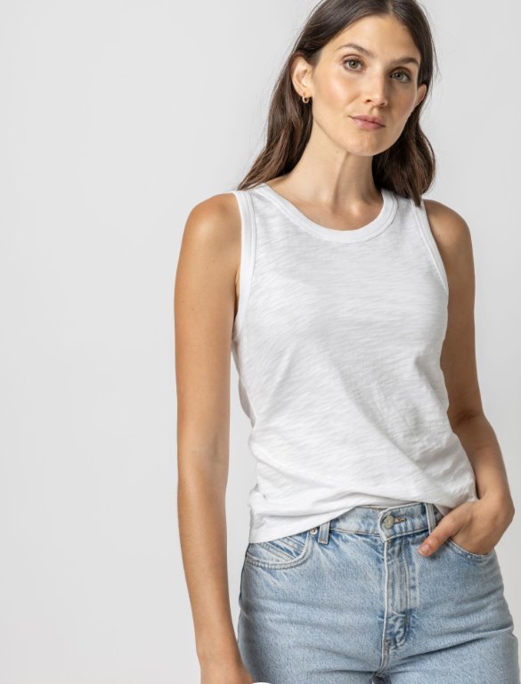 Back Seam Tank White Tops - Tanks Lilla P 