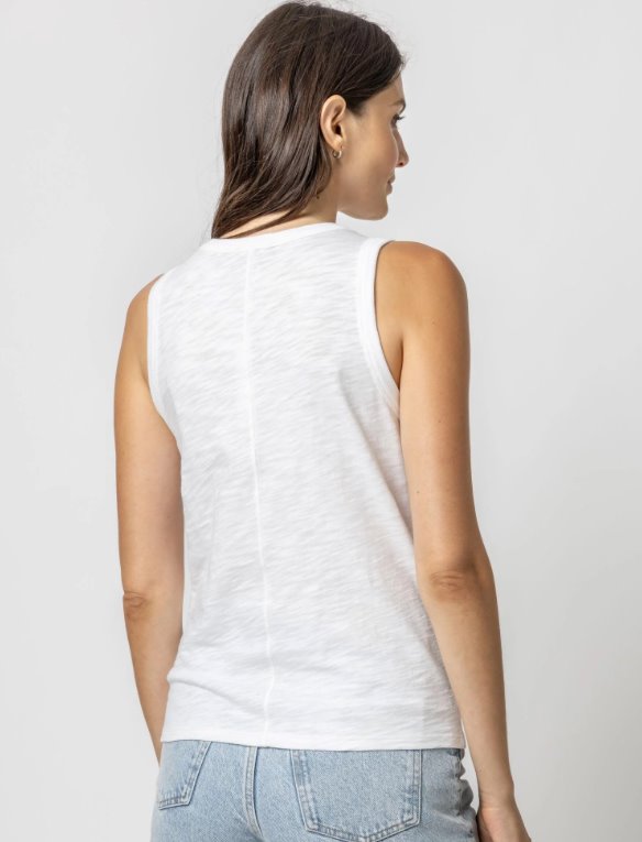 Back Seam Tank White Tops - Tanks Lilla P 