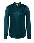 Bianca Band Collar Blouse Deep Teal