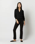 Mika Surplice Sweater Black Cashmere Sweater - V-Neck Ann Mashburn 