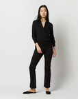 Mika Surplice Sweater Black Cashmere