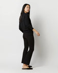 Mika Surplice Sweater Black Cashmere Sweater - V-Neck Ann Mashburn 