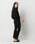 Mika Surplice Sweater Black Cashmere