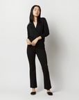 Mika Surplice Sweater Black Cashmere