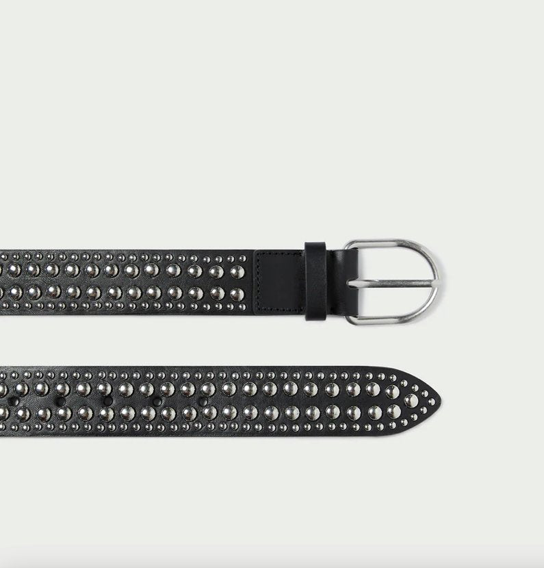 Isaac Studded Belt Black/Silver Belts Loeffler Randall 