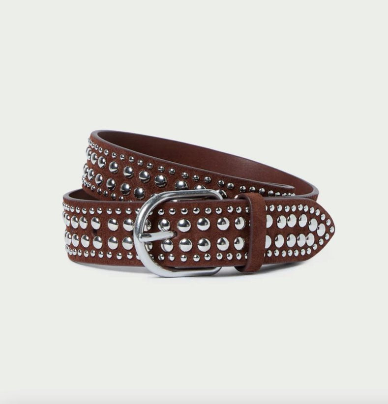 Isaac Studded Belt Espresso/Silver Belts Loeffler Randall 