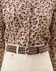 Isaac Studded Belt Espresso/Silver Belts Loeffler Randall 