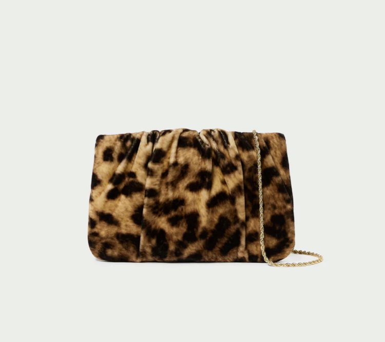 Serena Velvet Gathered Clutch Leopard Clutch Loeffler Randall 