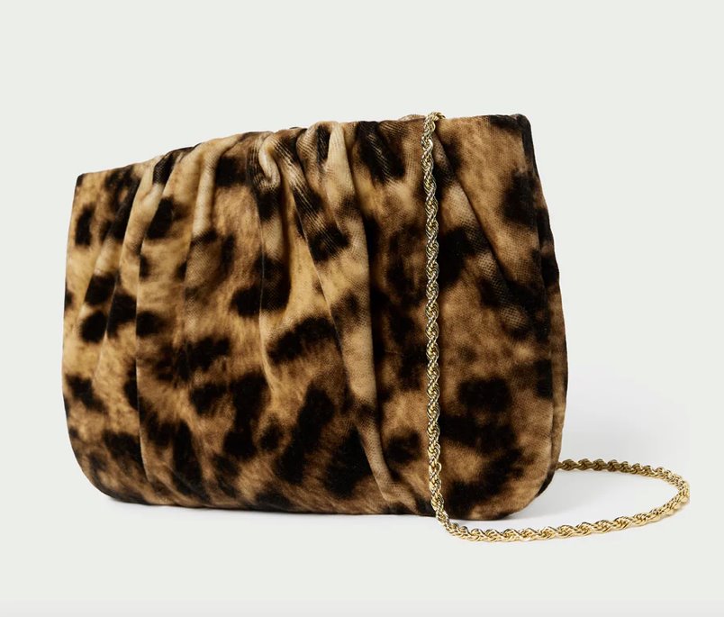 Serena Velvet Gathered Clutch Leopard Clutch Loeffler Randall 