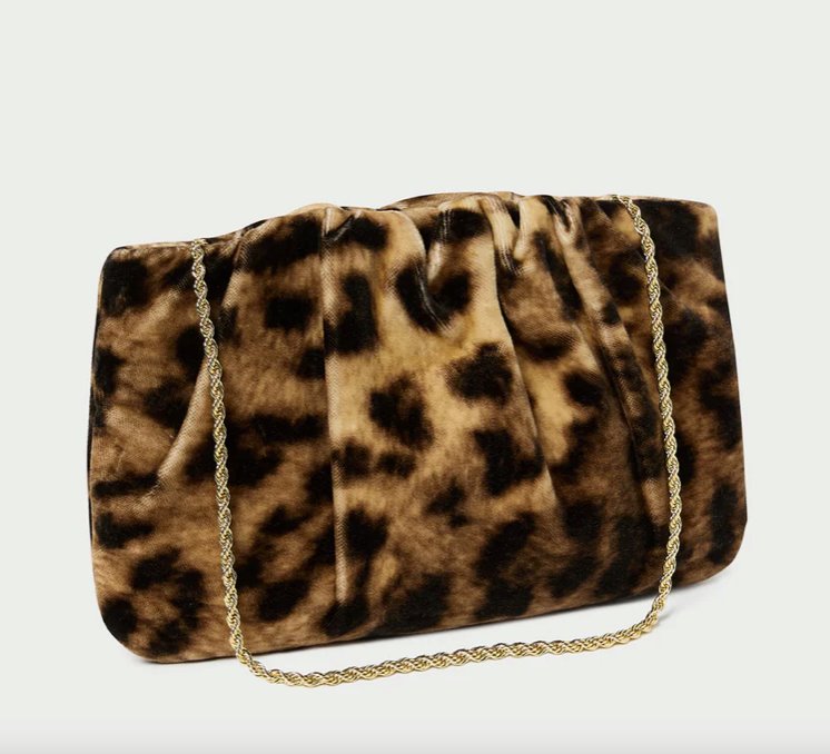 Serena Velvet Gathered Clutch Leopard Clutch Loeffler Randall 