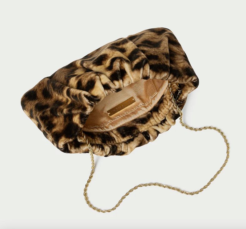 Serena Velvet Gathered Clutch Leopard Clutch Loeffler Randall 