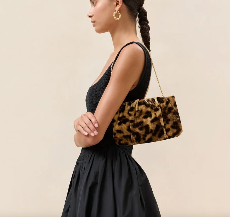 Serena Velvet Gathered Clutch Leopard Clutch Loeffler Randall 