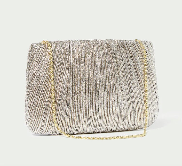 Brit Flat Pleated Pouch Champagne Clutch Loeffler Randall 