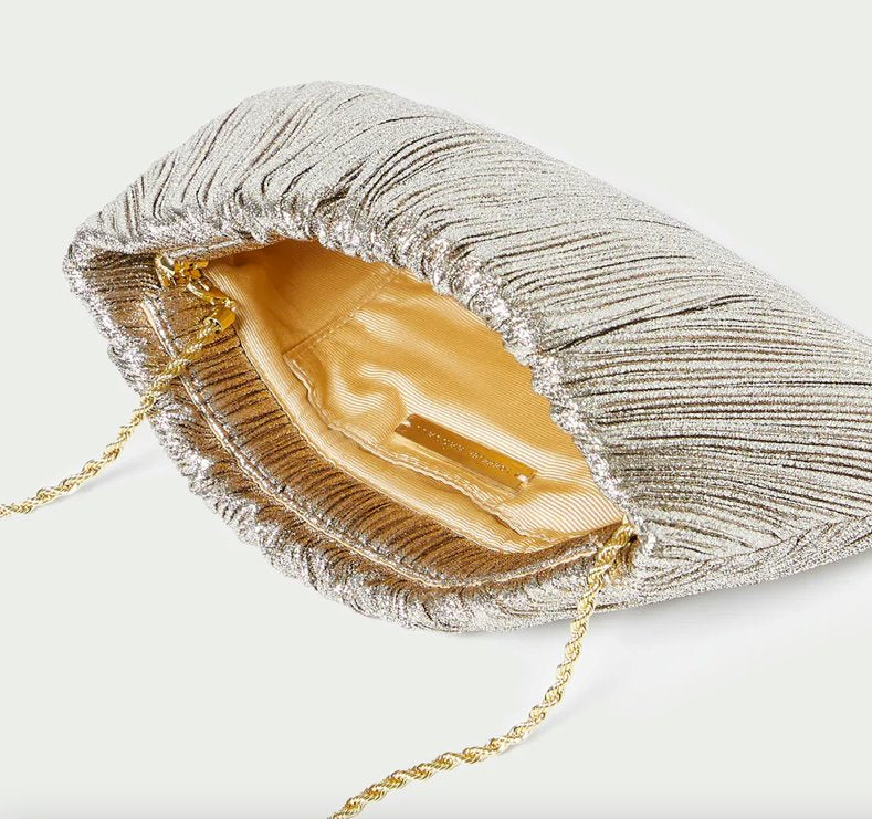 Brit Flat Pleated Pouch Champagne Clutch Loeffler Randall 