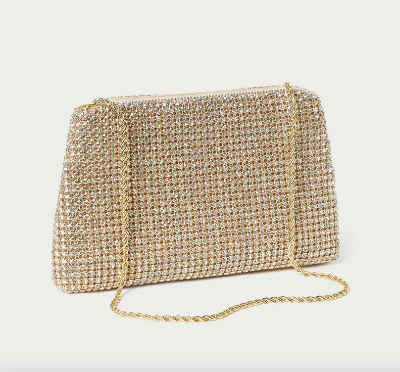 Jolene Diamante Bow Clutch Gold Clutch Loeffler Randall 