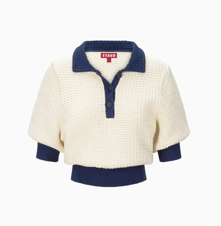 Altea Sweater Ivory/Navy Sweater - Crewneck Staud 