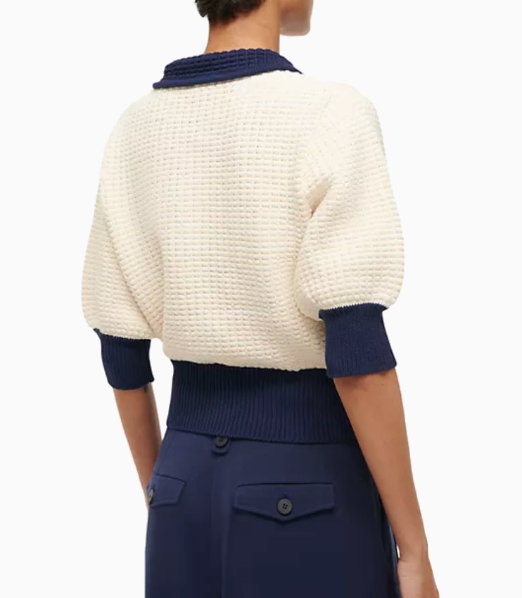 Altea Sweater Ivory/Navy Sweater - Crewneck Staud 