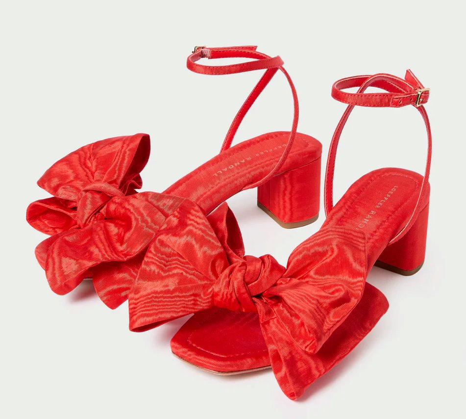 Carmen Red Moiré Bow Sandal Sandals - Heeled Sandals Loeffler Randall 