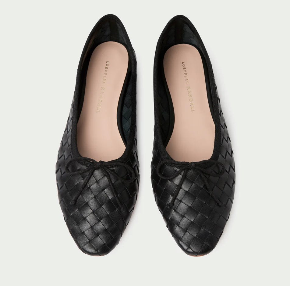 Landry Woven Flat Black Flats - Ballet Loeffler Randall 