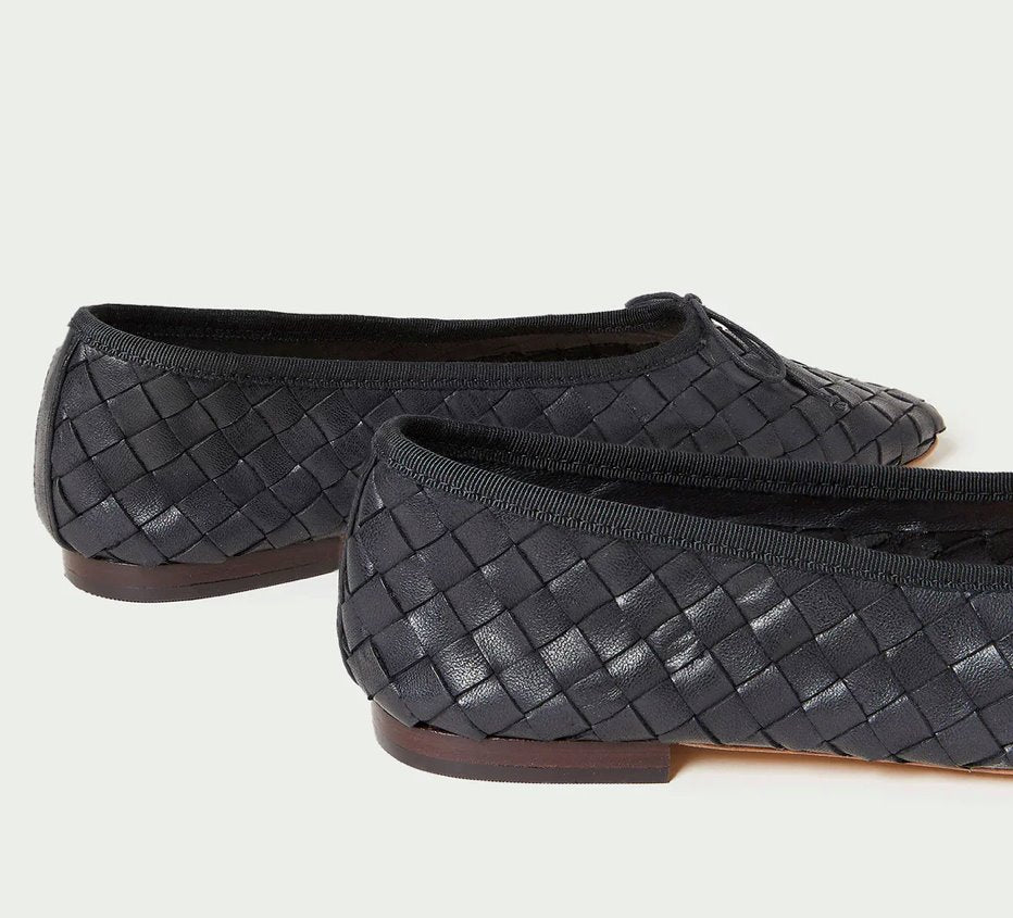 Landry Woven Flat Black Flats - Ballet Loeffler Randall 