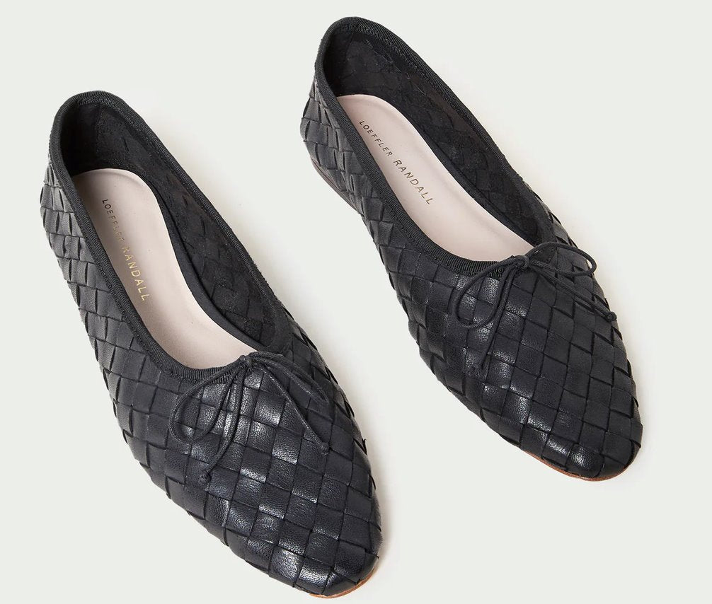 Landry Woven Flat Black Flats - Ballet Loeffler Randall 