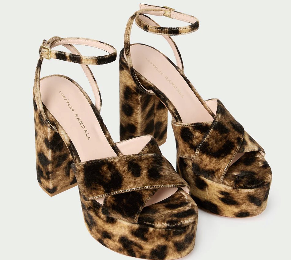 Loretta Leopard Velvet Platform Sandal Sandals - Heeled Sandals Loeffler Randall 