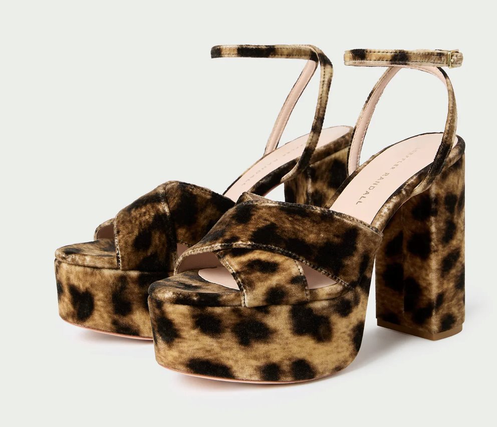 Loretta Leopard Velvet Platform Sandal Sandals - Heeled Sandals Loeffler Randall 