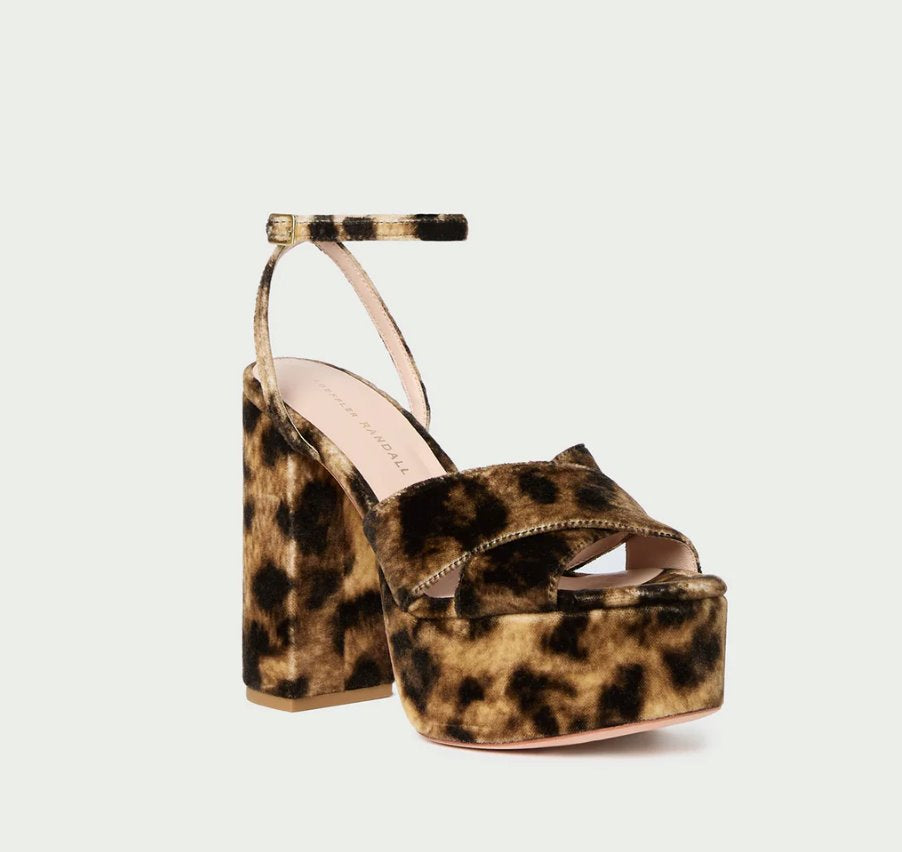 Loretta Leopard Velvet Platform Sandal Sandals - Heeled Sandals Loeffler Randall 