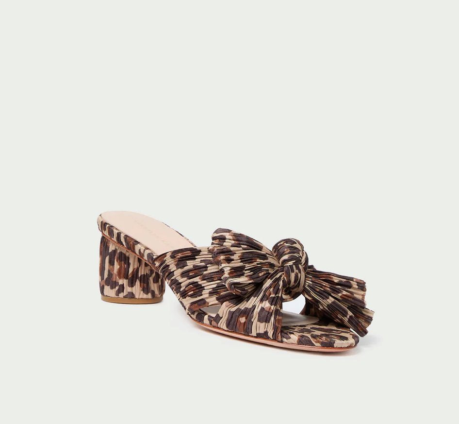 Emilia Leopard Pleated Bow Sandal Sandals - Heeled Sandals Loeffler Randall 