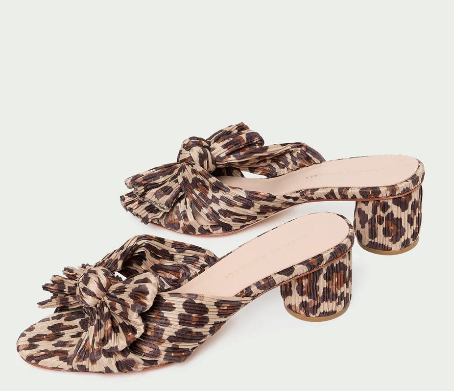 Emilia Leopard Pleated Bow Sandal Sandals - Heeled Sandals Loeffler Randall 