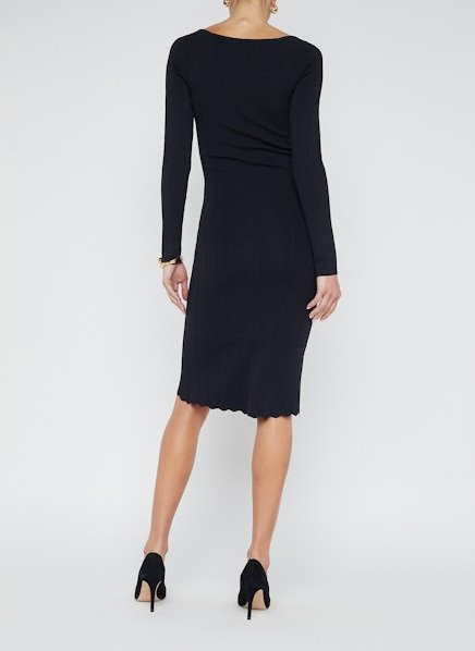 Felizia Long Sleeve Knit Dress Black Dresses - Midi L'Agence 