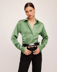 Tawnie Side Pleat Shirt Sage