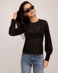 Ina Stretch Lace Top Black