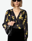 Turin Crepe Blouse Black Yoko Floral Print Tops - Blouses Zadig & Voltaire 