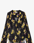 Turin Crepe Blouse Black Yoko Floral Print Tops - Blouses Zadig & Voltaire 