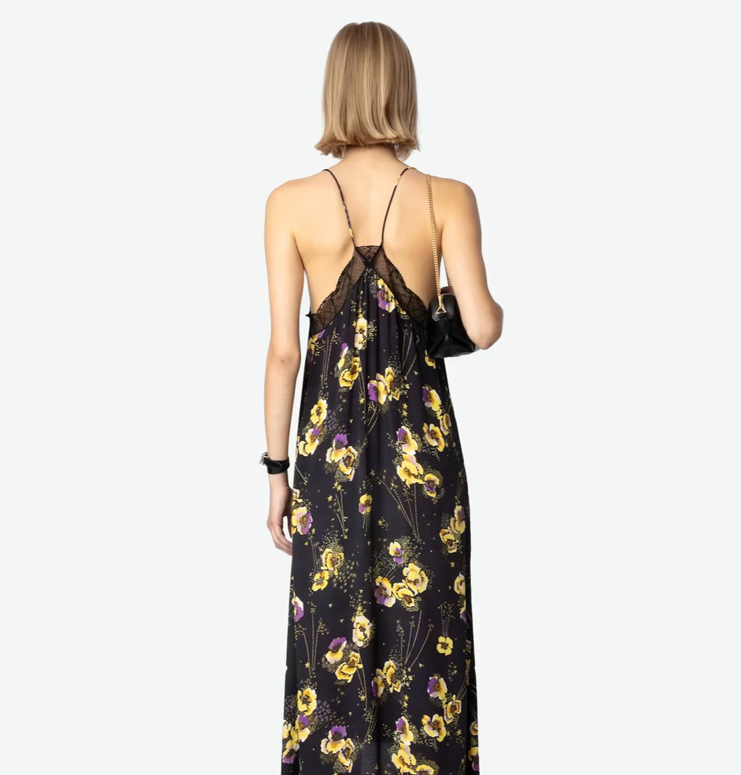 Risty Dress Black Yoko Floral Print Dresses - Midi Zadig & Voltaire 