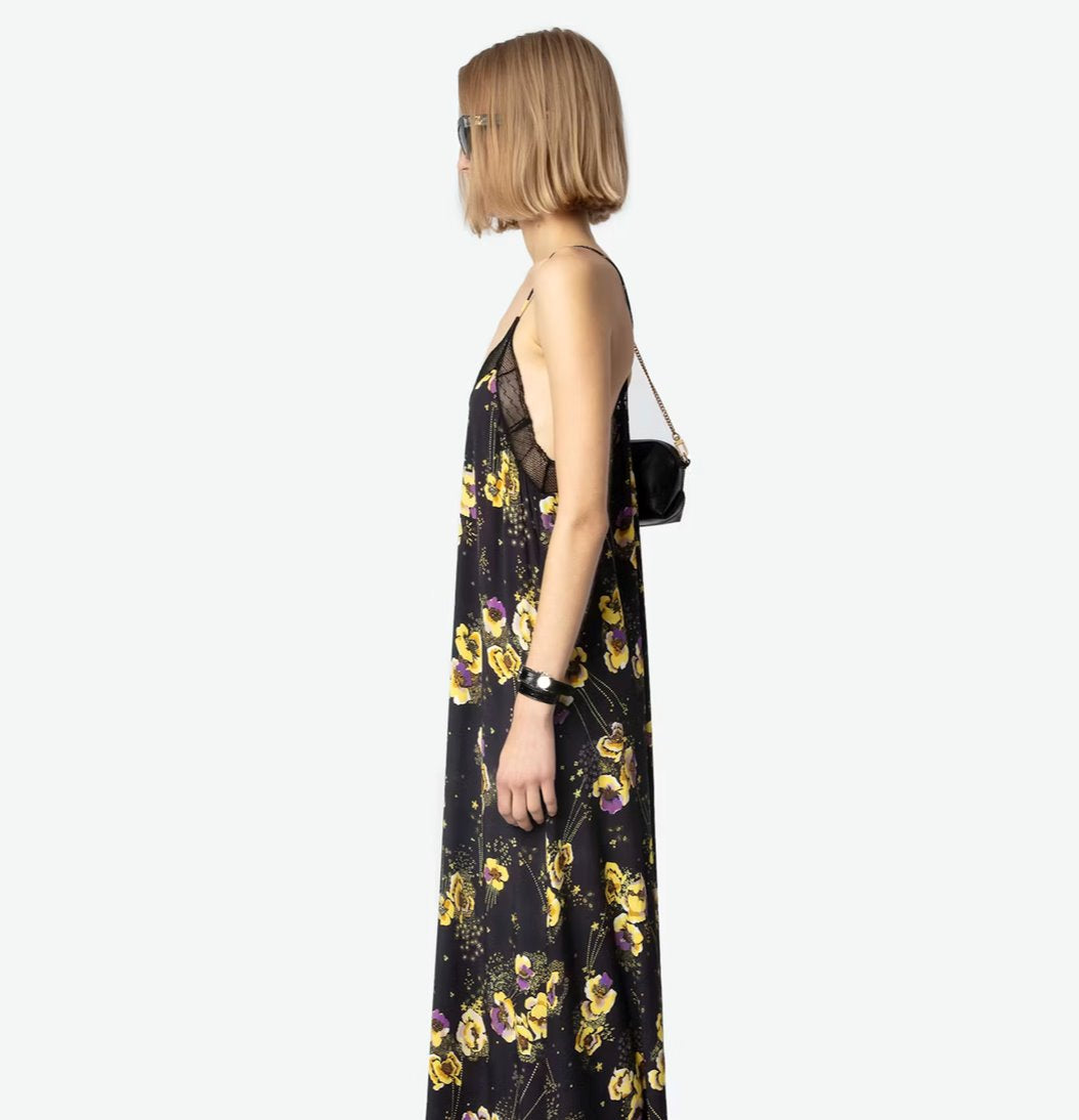 Risty Dress Black Yoko Floral Print Dresses - Midi Zadig & Voltaire 