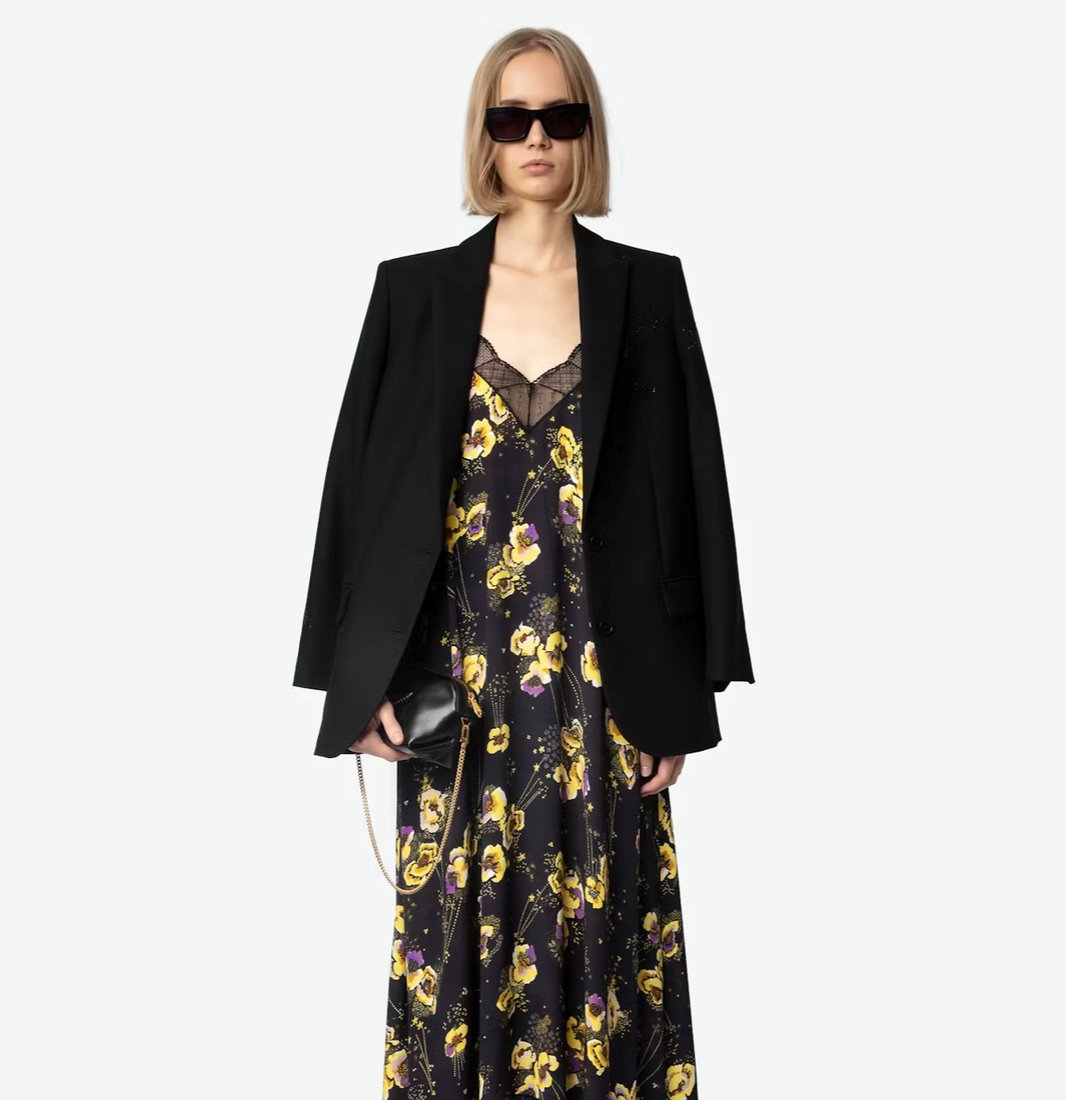 Risty Dress Black Yoko Floral Print Dresses - Midi Zadig & Voltaire 