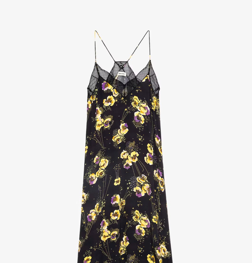 Risty Dress Black Yoko Floral Print Dresses - Midi Zadig & Voltaire 