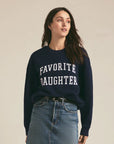 The Collegiate Sweatshirt Navy Tops - Sweatshirts Favorite Daughter 