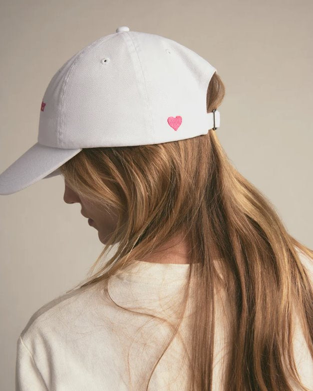 Classic Logo Baseball Heart Hat White/Pink Hats Favorite Daughter 