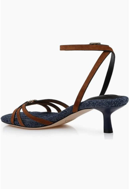 Genette Buckskin Suede Sandals - Heeled Sandals L'Agence Shoes 