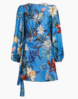 Surreal Flowers Blue Wrap Mini Dress