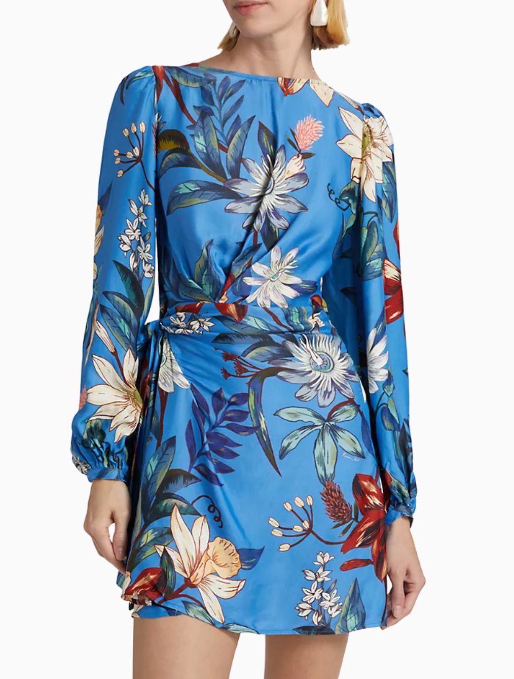 Surreal Flowers Blue Wrap Mini Dress Dresses - Short Farm Rio 