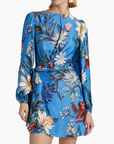 Surreal Flowers Blue Wrap Mini Dress