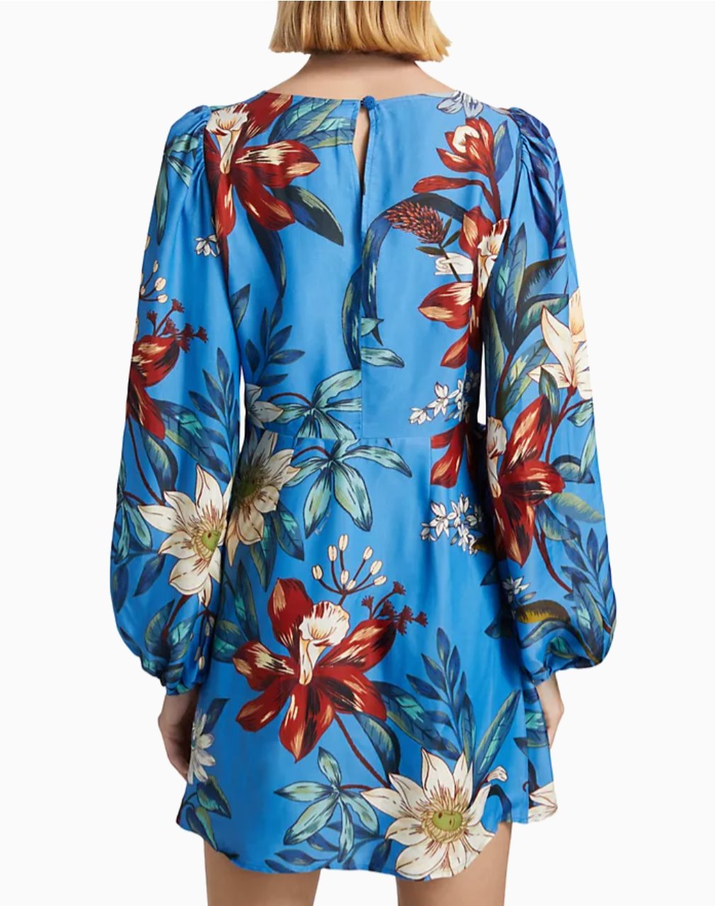 Surreal Flowers Blue Wrap Mini Dress Dresses - Short Farm Rio 