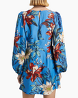 Surreal Flowers Blue Wrap Mini Dress